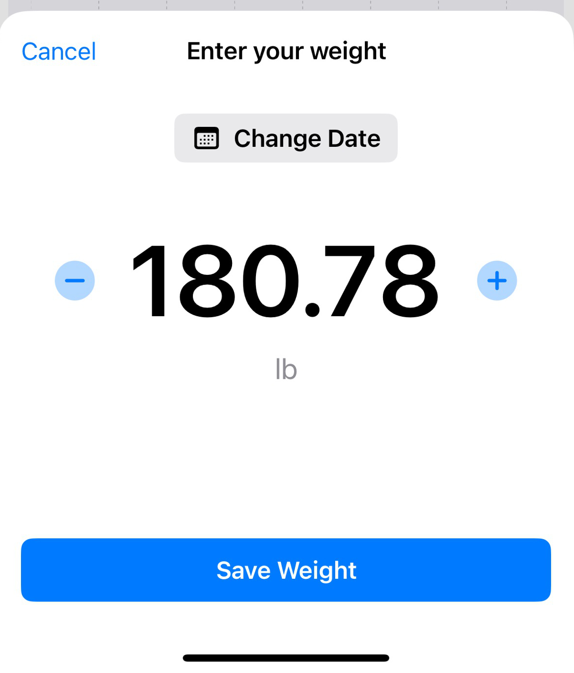 Effortless Weight Logging